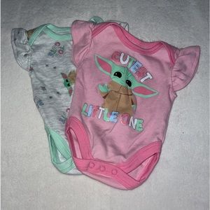 0-3 months onesies, baby yoda